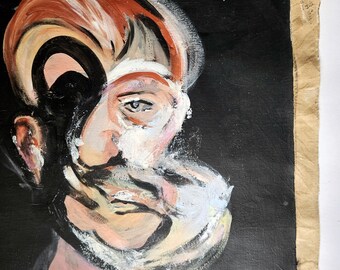 「夢」抽象表現主義 油彩画 サイン入り フランシス・ベーコン 直筆サイン入り油絵 抽象表現主義 イギリス美術