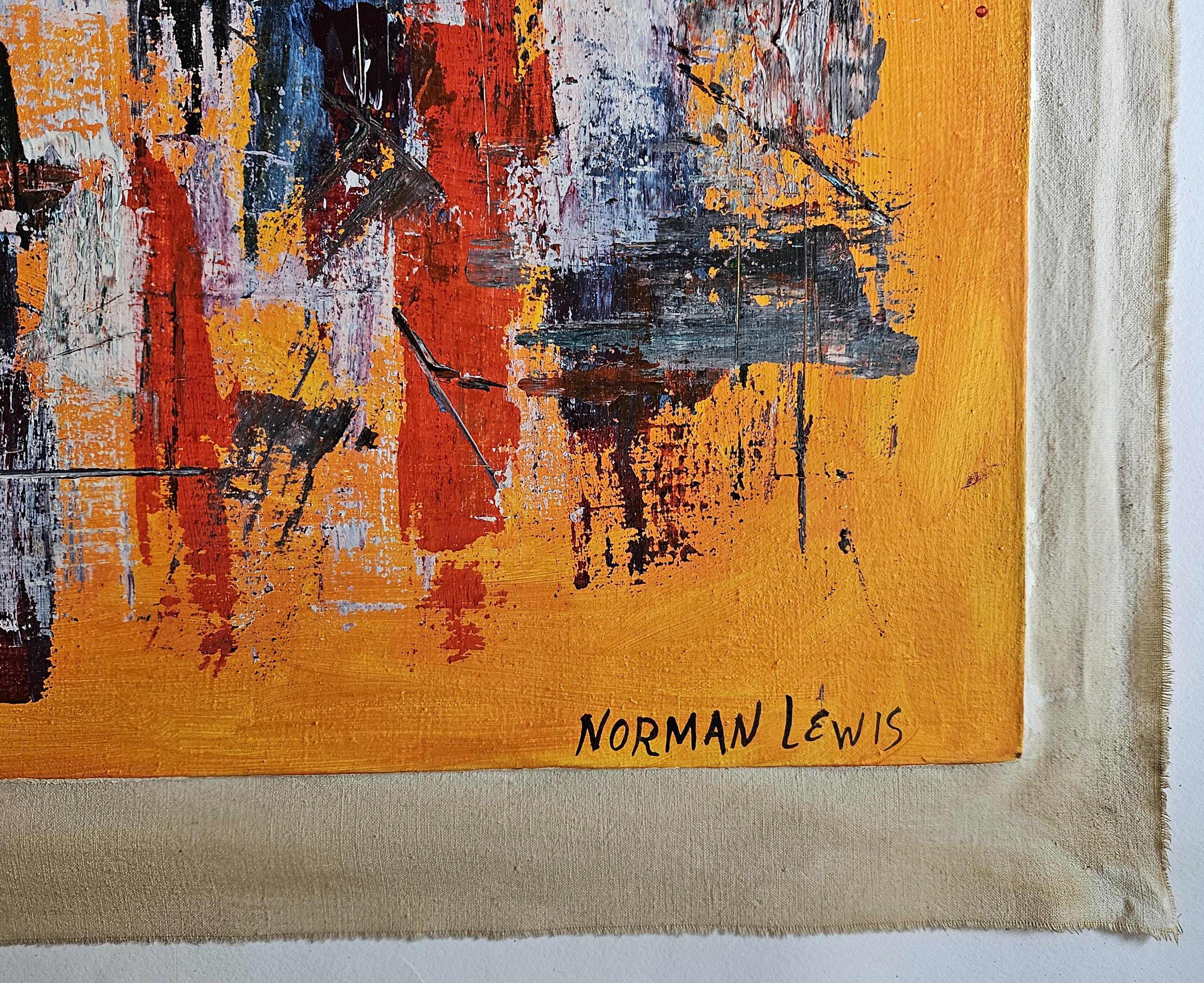 ノーマン・ルイスのサイン入りヴィンテージ絵画 抽象表現主義 アフリカ