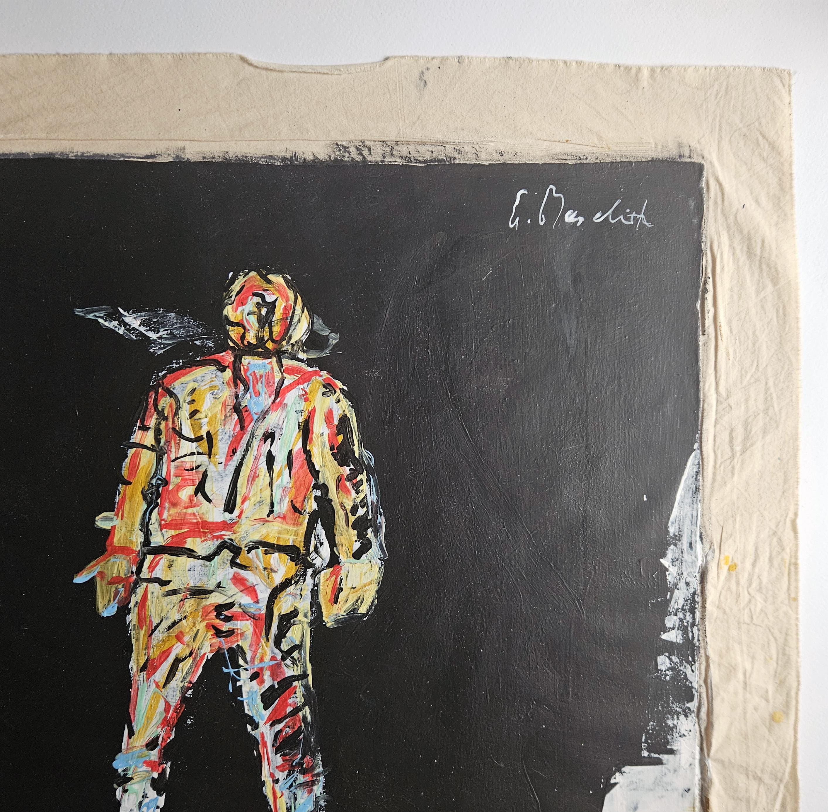 ジョージ・バゼリッツ サイン入り ヴィンテージ 油絵 抽象画 ドイツ