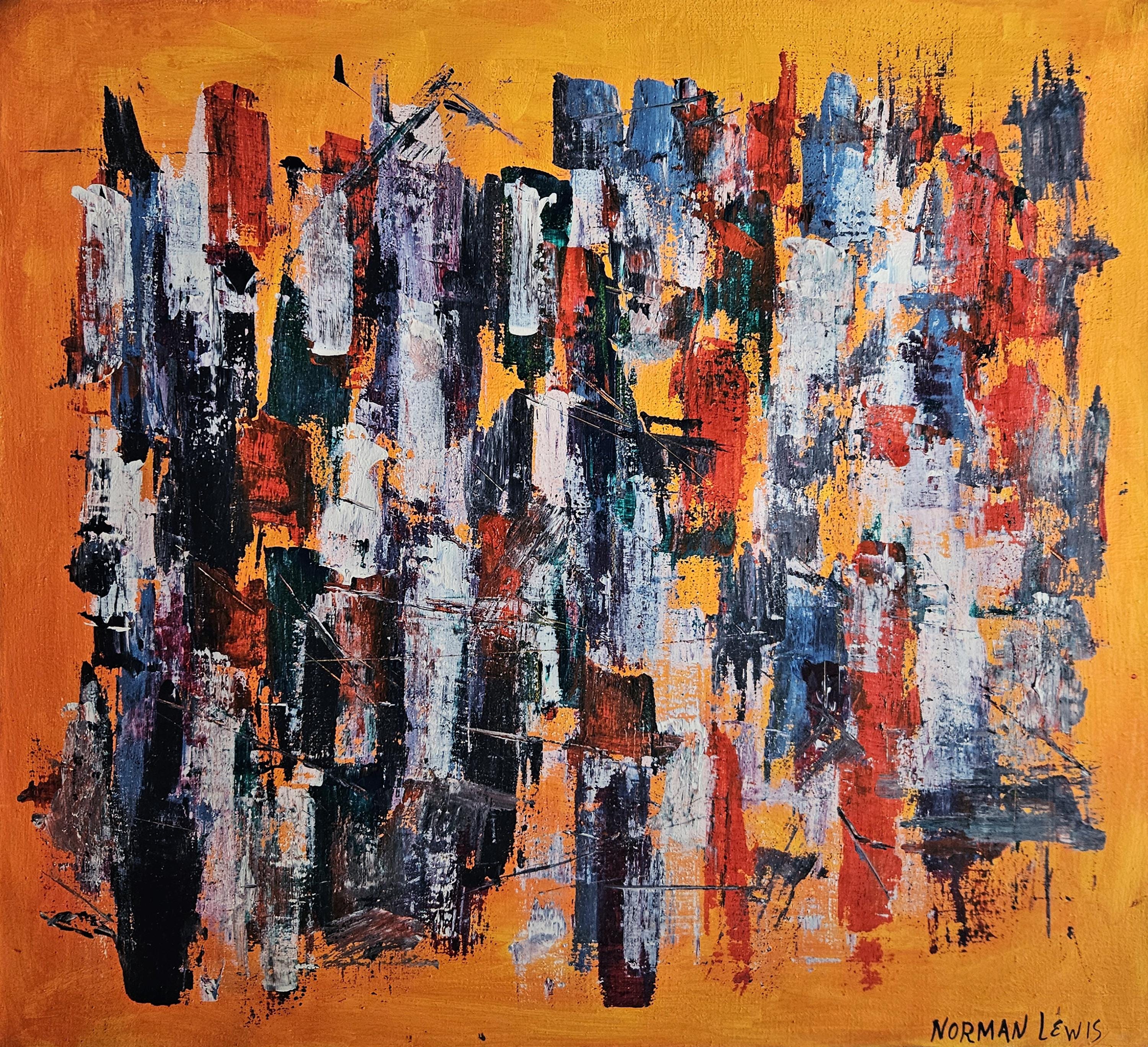 ノーマン・ルイスのサイン入りヴィンテージ絵画 抽象表現主義 アフリカ