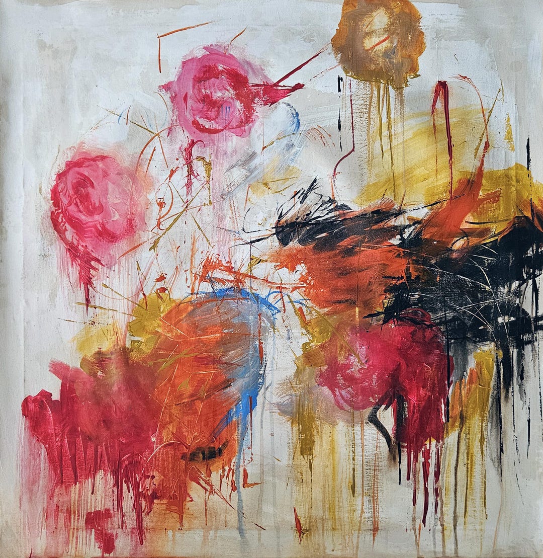 Cy Twombly Signed Style Vintage Painting American Abstract ...