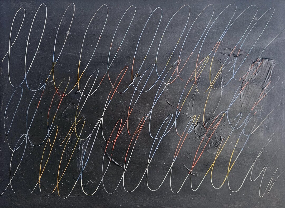 Cy Twombly Signed Vintage Abstract Mixed Media Painting Modern American ...