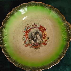 Antique King George V Queen Mary Coronation 1911 Souvenir Bowl England