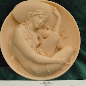 Collectible Studio Dante di Volteradice Alabaster Plate of Sergio Benvenutti&#39;s &quot;Erato&quot; - Limited Edition High Relief Plate Numbered AA0730.