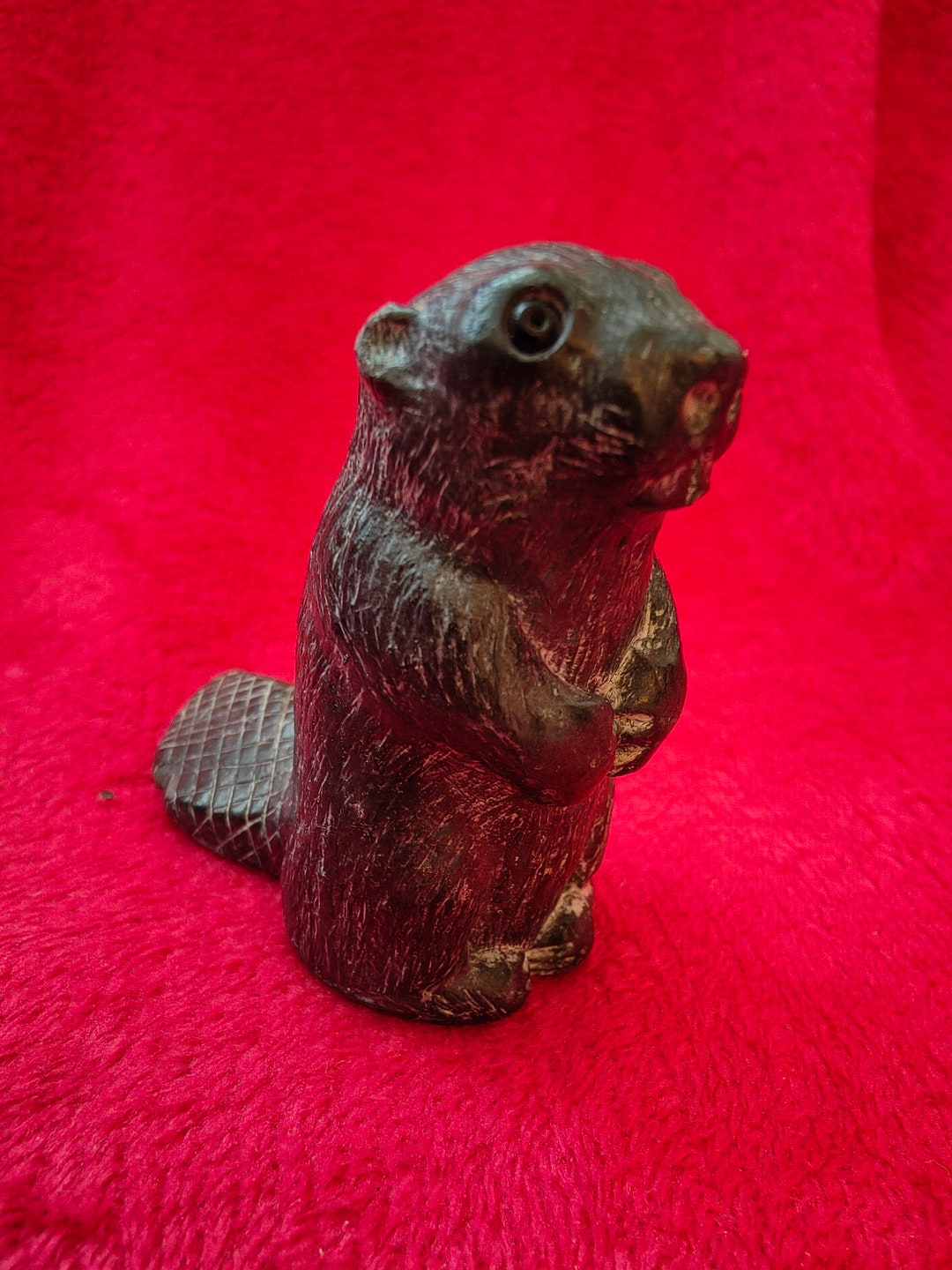 The Wolf Original Soapstone Sculptures Beaver Figurine/ Etsy