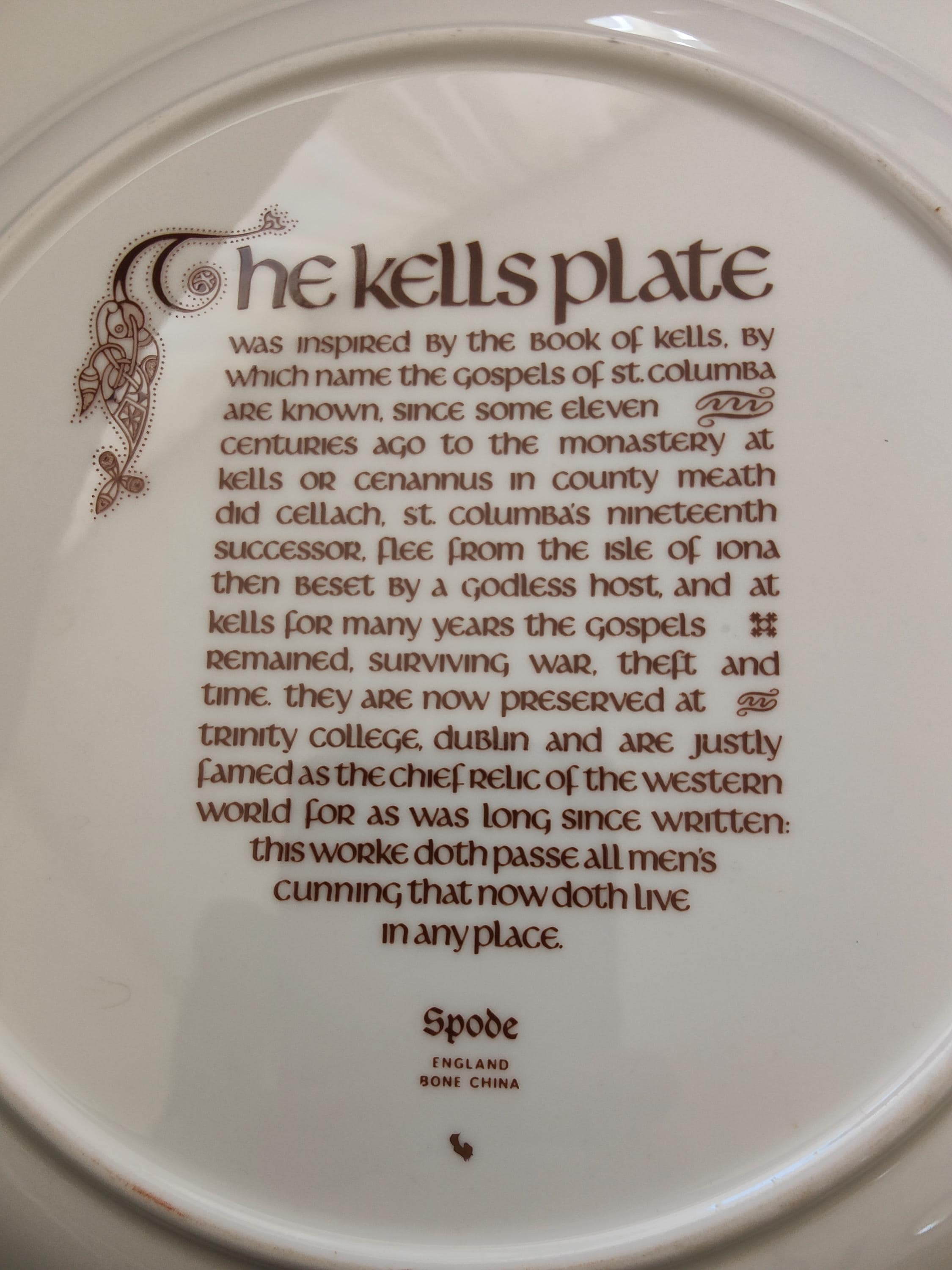 Vintage Spode Celtic Collector's Piece - the Kells Plate - Etsy Sweden