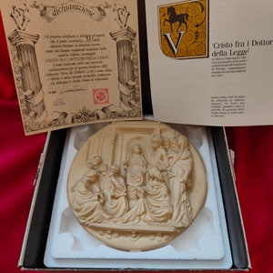 Studio Dante Di Volteradici Christ among the Doctors Alabaster Santangela plate
