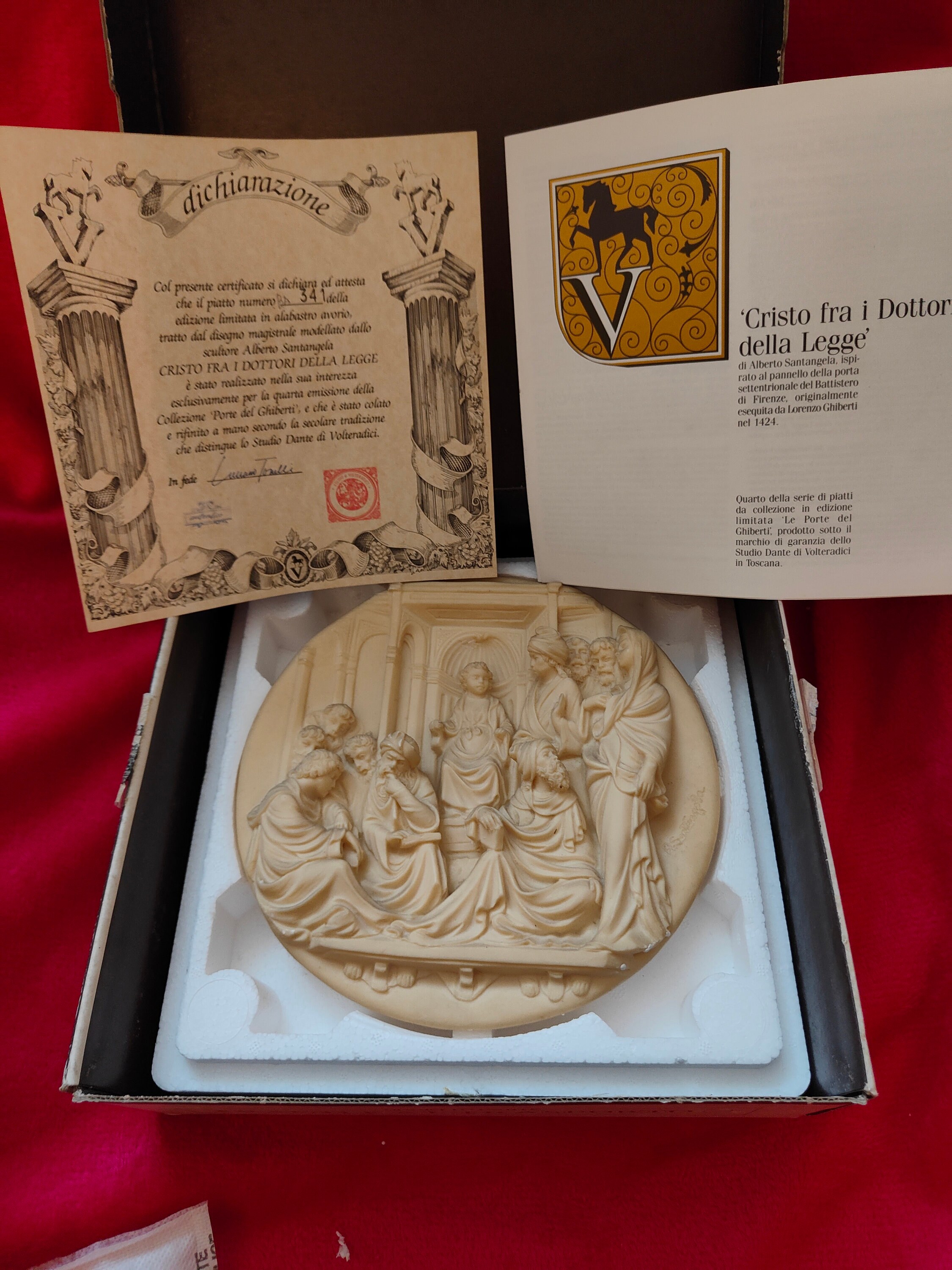 Studio Dante Di Volteradici Cristo entre los doctores Placa de alabastro Santangela