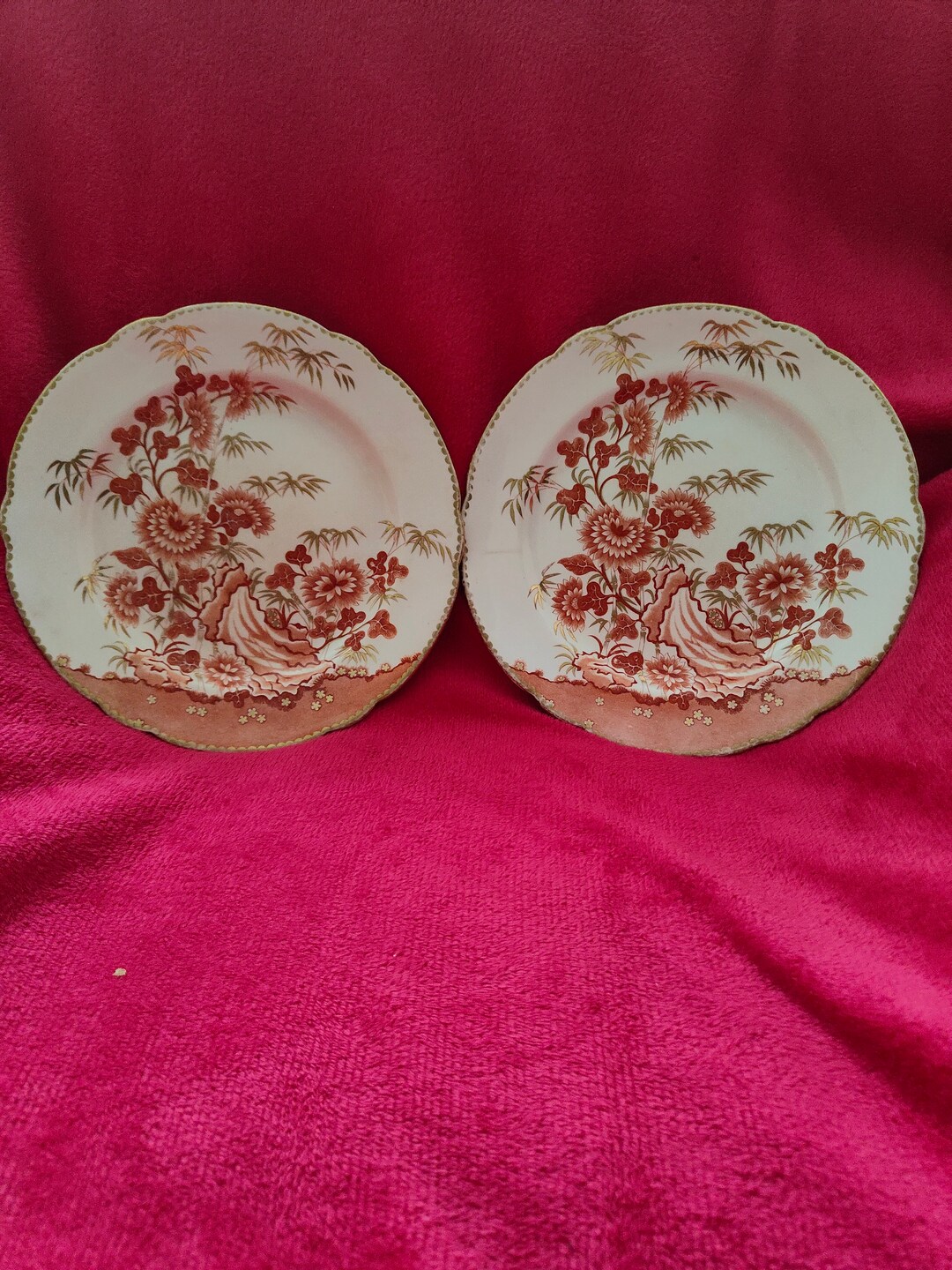 Very Rare Circa 1810 Spode Creamware Red Orange Chinese Bamboo Pattern ...