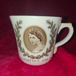 Vintage Royal Doulton Coronation of Queen Elizabeth II Teacup, 1953, Made in England