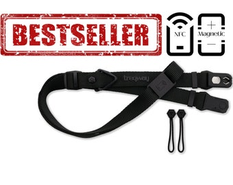 Camera strap, camera strap with magnetic quick release, camera strap with NFC business card, camera straps, carrying strap, CameraStrap from Germany