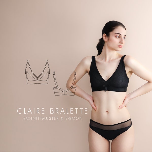 CLAIRE Bralette - PDF Schnittmuster & E-Book, Lingerie Schnittmuster, Bralette Schnittmuster (E-Book auf Deutsch)