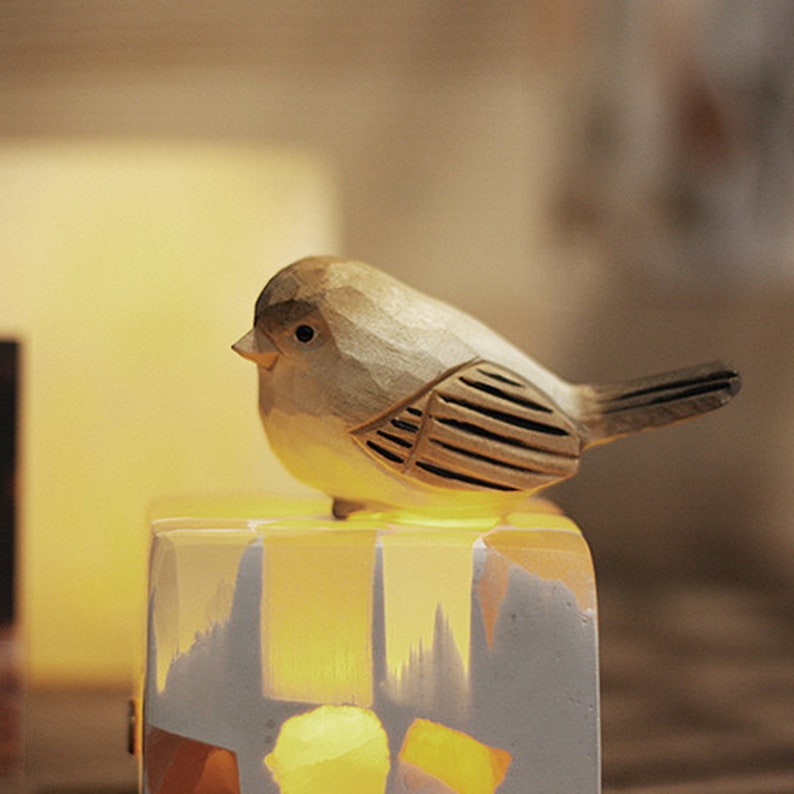 Wood Carving,hand Carved,bookshelf Decor,home Decor,bird Ornaments