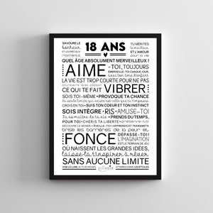 Affiche inspirante et motivante pour anniversaire 18 ans cadeau 18 ans affiche murale de mots Téléchargement immédiat À IMPRIMER image 4