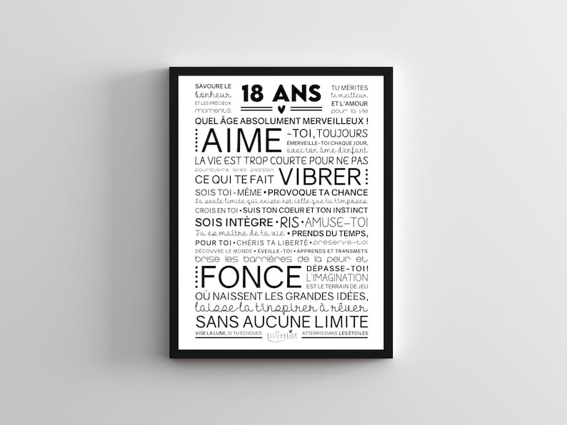 Affiche inspirante et motivante pour anniversaire 18 ans cadeau 18 ans affiche murale de mots Téléchargement immédiat À IMPRIMER image 4