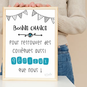 Carte humour pour départ de collègue "bonne chance..." | Carte amitié collègue | Carte au revoir | Téléchargement immédiat | À IMPRIMER image 6
