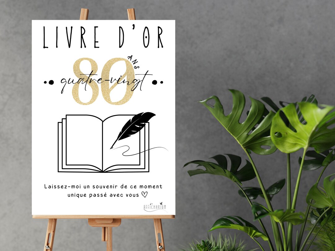 Affiche Livre D'or 80 Ans Pancarte Livre D'or - Etsy