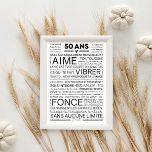 Affiche inspirante et motivante pour anniversaire 50 ans cadeau 50 ans affiche murale de mots Téléchargement immédiat À IMPRIMER image 6