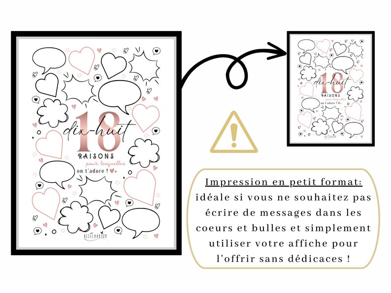 Affiche noire et rose anniversaire 18 raisons pour lesquelles on t'adore, carte anniversaire 18 ans, déco anniversaire à imprimer image 7