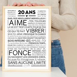 Affiche inspirante et motivante pour anniversaire 20 ans cadeau 20 ans affiche murale de mots Téléchargement immédiat À IMPRIMER image 5