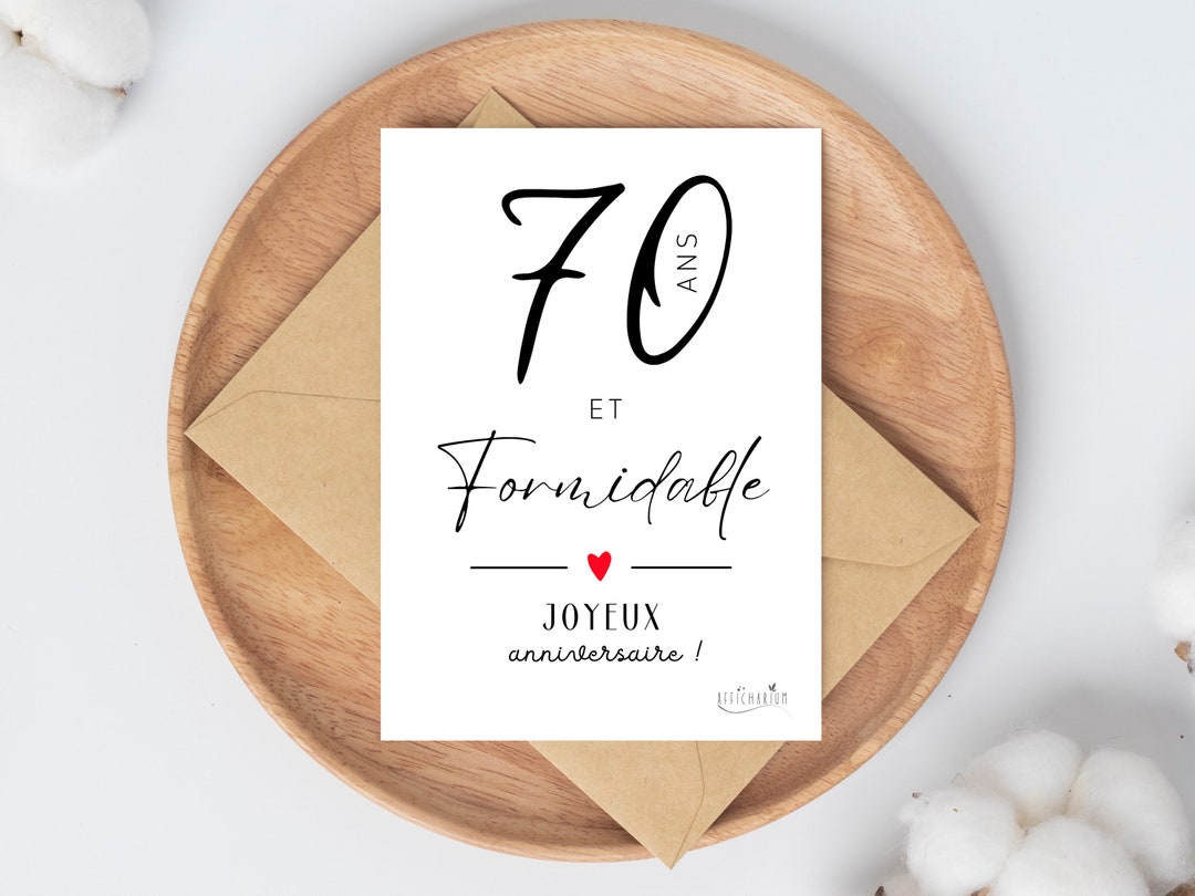 Texte Pour Invitation Anniversaire 70 Ans Femme Carte 70 Ans Et Formidable, Joyeux Anniversaire Coeur Rouge, Carte