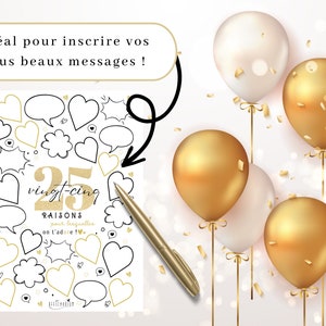 Affiche anniversaire 25 raisons pour lesquelles on t'adore, cadeau 25 ans, carte message anniversaire, décoration fête anniversaire 25 ans 画像 2