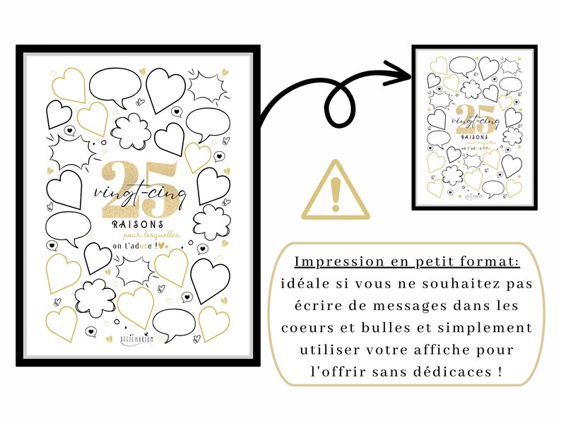 Affiche anniversaire 25 raisons pour lesquelles on t'adore, cadeau 25 ans, carte message anniversaire, décoration fête anniversaire 25 ans 画像 7