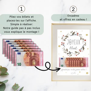 Cadeau de Noël argent, ton premier million, affiche message surprise pour billets à offrir, téléchargement immédiat À IMPRIMER image 4