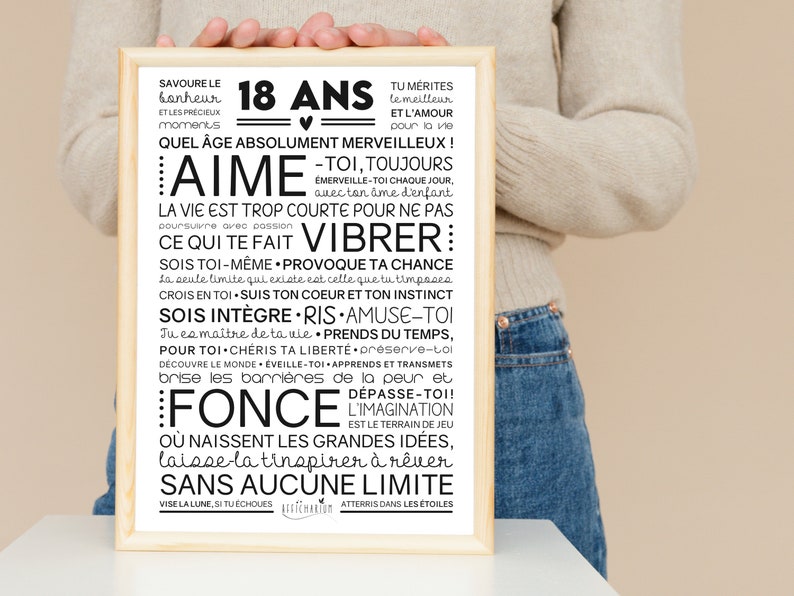 Affiche inspirante et motivante pour anniversaire 18 ans cadeau 18 ans affiche murale de mots Téléchargement immédiat À IMPRIMER image 5