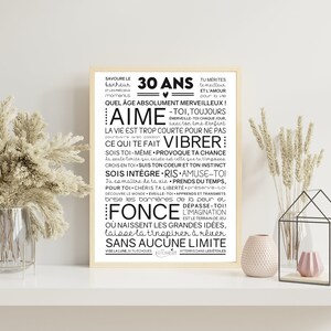 Affiche inspirante et motivante pour anniversaire 30 ans cadeau 30 ans affiche murale de mots Téléchargement immédiat À IMPRIMER image 3