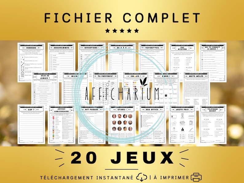 Année 1964 20 jeux d'anniversaire à imprimer, lot de jeux d'anniversaire 60 ans à imprimer réponses incluses Téléchargement immédiat Bild 2