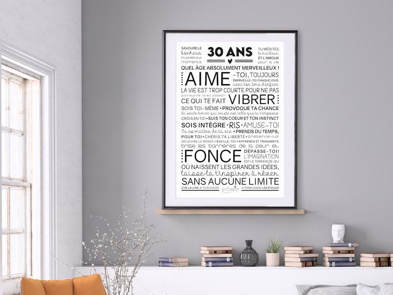 Affiche inspirante et motivante pour anniversaire 30 ans cadeau 30 ans affiche murale de mots Téléchargement immédiat À IMPRIMER image 2