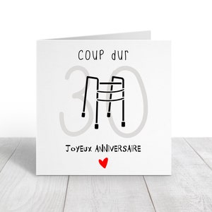 Carte anniversaire 30 ans "coup dur" déambulateur | carte humour anniversaire 30 ans femme / homme | Téléchargement immédiat | À IMPRIMER image 10