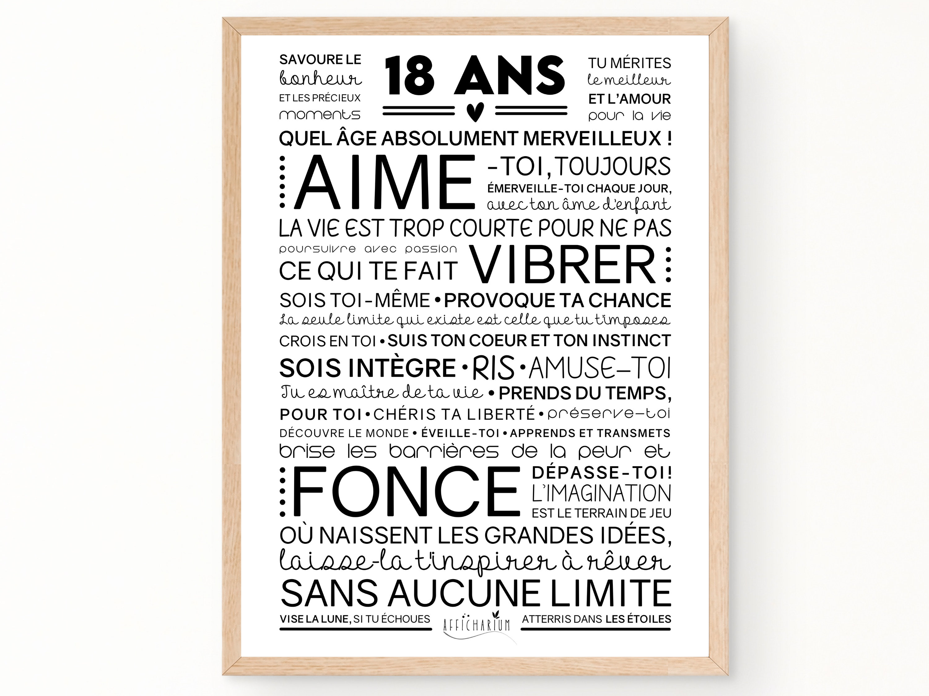 Affiche Inspirante Et Motivante Pour Anniversaire 18 Ans | Cadeau