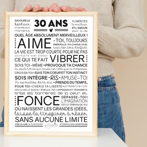 Affiche inspirante et motivante pour anniversaire 30 ans cadeau 30 ans affiche murale de mots Téléchargement immédiat À IMPRIMER image 5