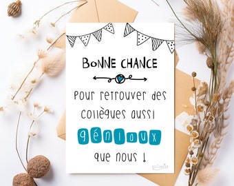 Carte Souvenir Personnalisable Carte Départ Collègue Format A4 - Grand Espace Messages - Papier Éco-responsable - Enveloppe Incluse Carte Messages Personnalisés