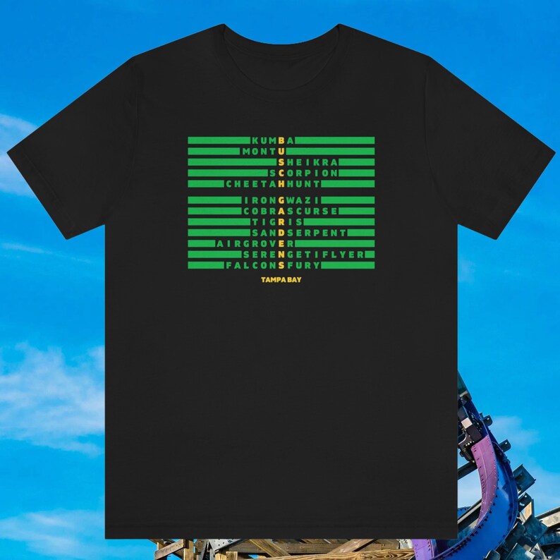 Busch Gardens Shirt, Busch Gardens Tampa Shirt, Tampa Bay, Roller