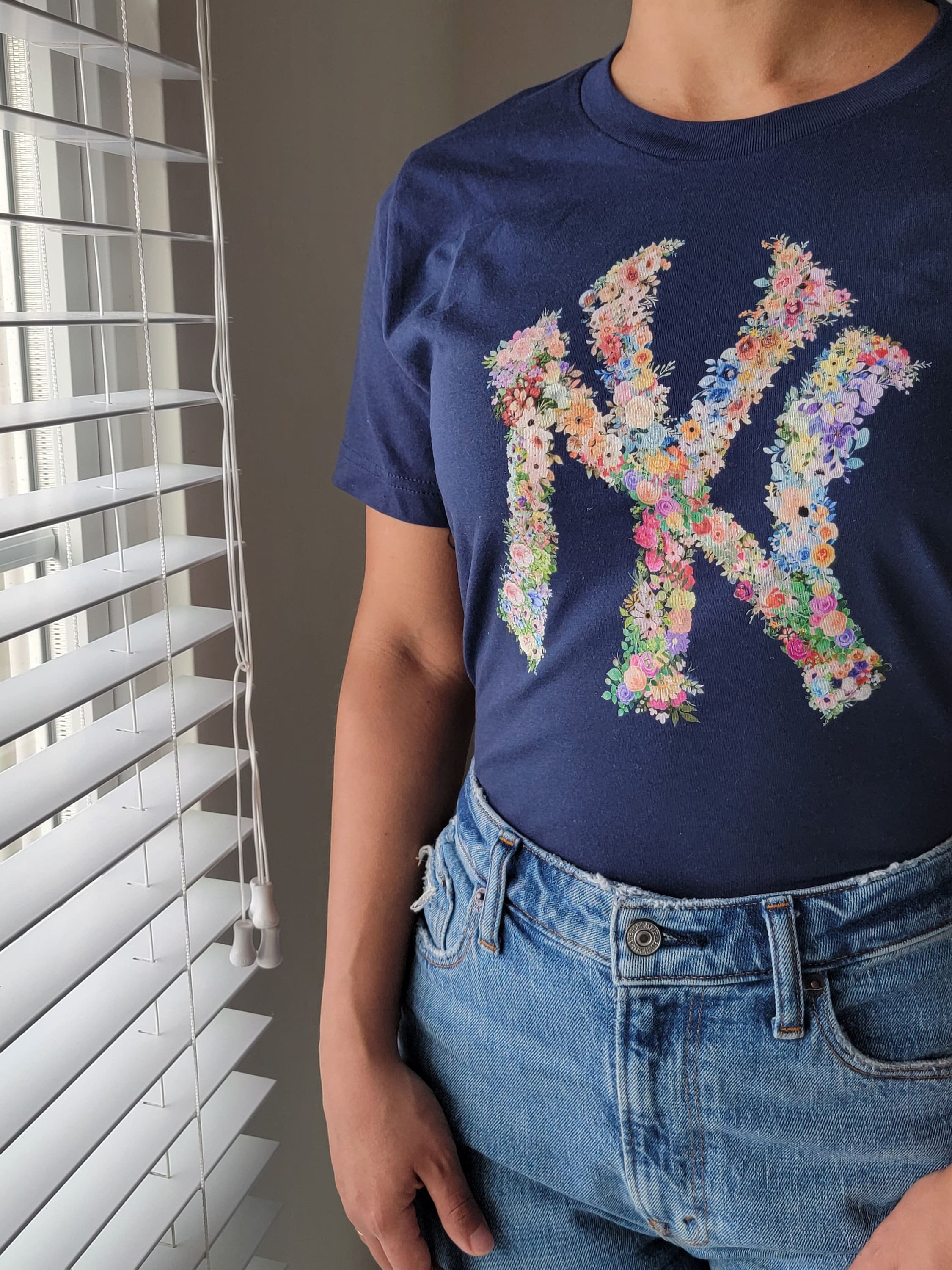 Flower New York Shirt, New York Shirt, Yankees Shirt, NYC