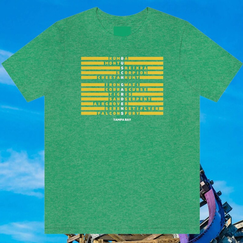 Busch Gardens Shirt, Busch Gardens Tampa Shirt, Tampa Bay, Roller