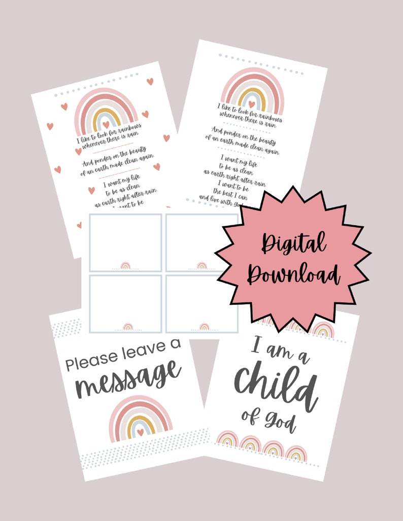 PRINTABLE LDS Baptism Signs / Baptism / I Like to Look for - Etsy