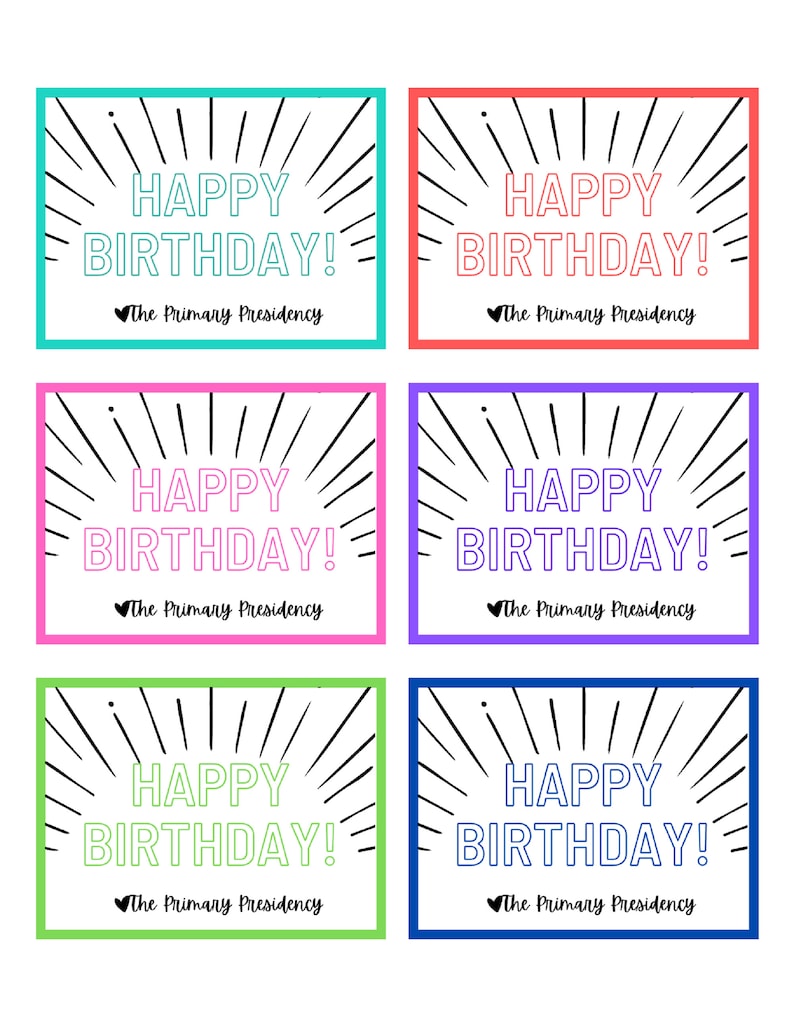 PRINTABLE LDS Primary Birthday Tags - Etsy
