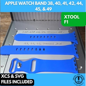 Apple Watch Band 38, 40, 41, 42, 44, 45, & 49 Small Medium and Large Jig xTool F1. 3D Printed Jig, Fiber Jig, 3D Jig, XCS File