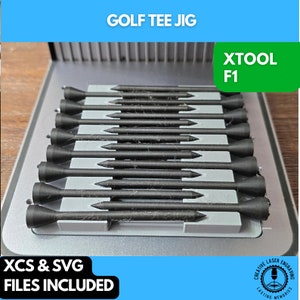 Golf Tee Jig xTool F1 Laser Engraver, 3D Printed Jig, xTool Fiber Laser Jig, Laser Jig, Fiber Jig, XCS File, image 1