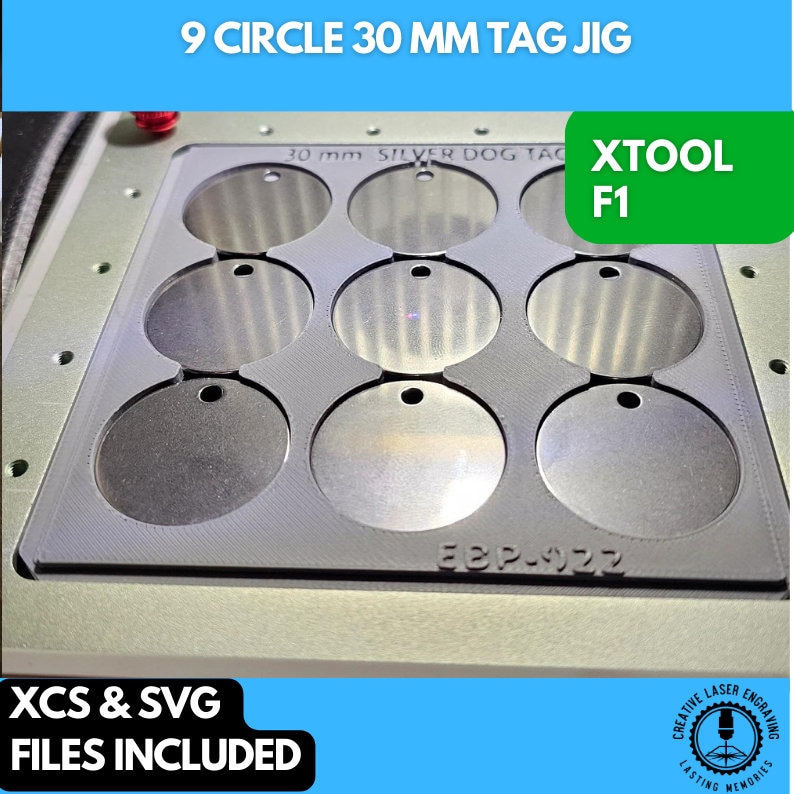 9 Circle 30 Mm Tag Jig Xtool F1 Laser Engraver - Etsy