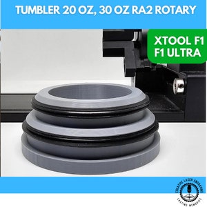 Tumbler Engraving 20oz, 30oz RA2 rotary, 3D Printed Jig, xTool Fiber Laser Jig, Laser Jig, Laser Template, Fiber Jig, XCS File. xTool F1
