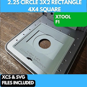 2.25 CIRCLE 3X2 RECTANGLE 4X4 SQUARE, 3D Printed Jig, xTool Fiber Laser Jig, Fiber Jig, F1 Ultra Jig, F1 Fixture. F1 Ultra Fixture