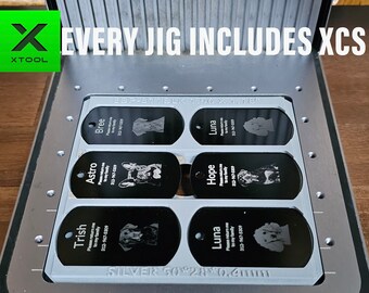 6 Black Dog Tag Jig xTool F1 Laser Engraver