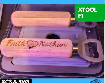 Long Wood Bottle Opener Jig xTool F1 Laser Engraver, xTool F1, xTool Fiber Laser Jig, Laser Jig, Fiber Jig, XCS File, F1 Laser Fixture