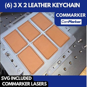6  2 X 3 Leather Patch Jig, Shot Glass  Jig, 3D Printed Jig, xTool Fiber Laser Jig, Fiber Jig, Leather patch