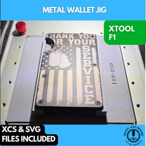 xTool F1 Laser Engraver Wallet Jig, 3D Printed Jig, xTool Fiber Laser Jig, Laser Jig, Laser Template, Fiber Jig, 3D Jig, XCS File